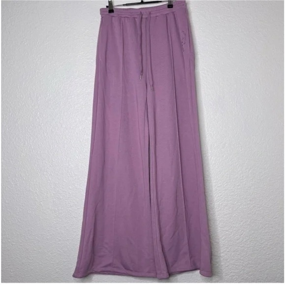 For Love & Lemons Morgan Sweatpants Wide Leg Flare Purple Lilac‎ Size XXS - Picture 5 of 12